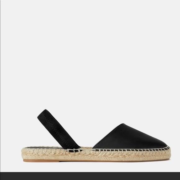 NWT’s Zara Black Sling Back Espadrille 7.5 38 - Picture 3 of 5
